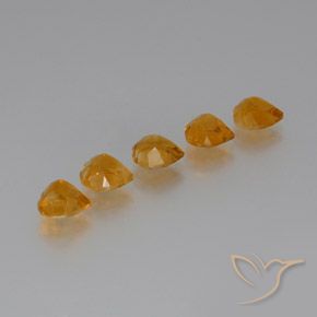 Gemas de Citrino Dorado naranja intenso natural de 5.48 ct, Corazón, VS