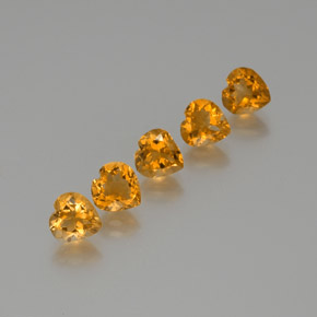 Gemas de citrino dorado natural de 5,25 ct, forma de corazón, VS