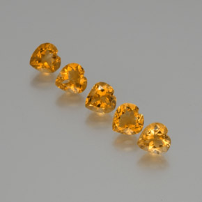 Gemas de citrino dorado natural de 5,25 ct, forma de corazón, VS