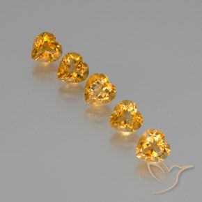 Gemas de Citrino Dorado naranja intenso natural de 5.77 ct, Corazón, VS