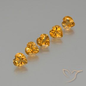 5.59ctw Natural Dorado naranja intenso Citrino, Corazón, VS