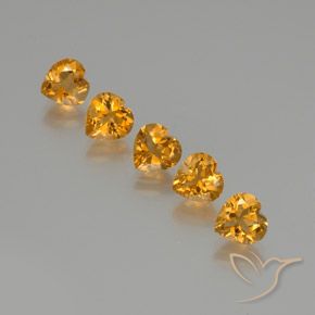 Gemas de Citrino Dorado naranja intenso natural de 5.59 ct, Corazón, VS