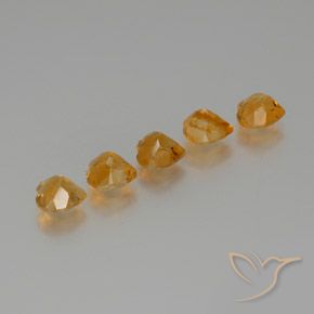 Gemas de Citrino Dorado naranja intenso natural de 5.59 ct, Corazón, VS