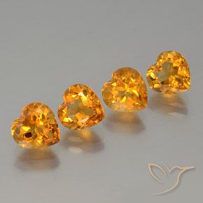 4.00ctw Natural Oro Citrino, Corazón, VVS-VS