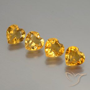 Gemas de Citrino Dorado naranja natural de 3.18 ct, Corazón, VS