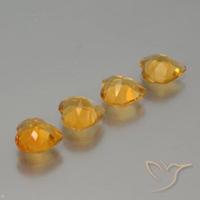 Gemas de Citrino Dorado naranja natural de 3.18 ct, Corazón, VS