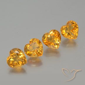 4.37ctw Natural Dorado naranja Citrino, Corazón, VVS-VS