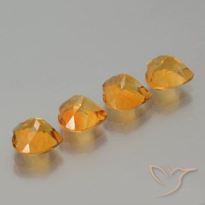 Gemas de Citrino Dorado naranja natural de 4.37 ct, Corazón, VVS-VS