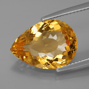 Citrino amarillo natural de 6,57 ct, en forma de pera, IF