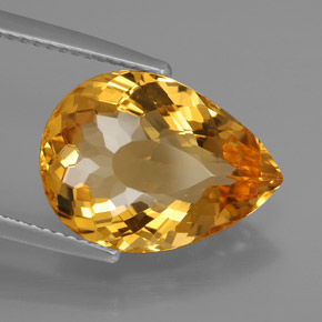 Citrino amarillo natural de 6,57 ct, en forma de pera, IF
