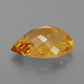 Citrino amarillo natural de 6,57 ct, en forma de pera, IF