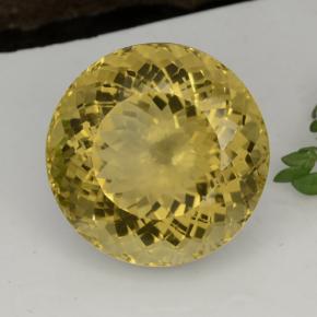 Citrino amarillo natural de 29,03 ct, corte redondo, VVS