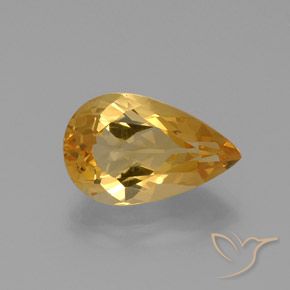 Citrino Dorado natural de 8.90 ct, En forma de pera, VVS