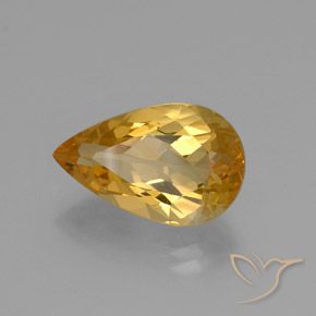 Citrino Dorado natural de 8.90 ct, En forma de pera, VVS