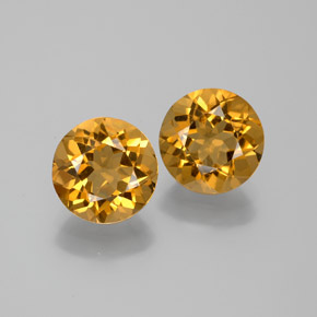 Gemas de Citrino Dorado amarillo natural de 4.45 ct, Corte Redondo, VS