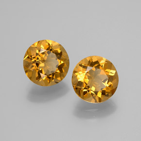 Gemas de Citrino Dorado amarillo natural de 4.45 ct, Corte Redondo, VS