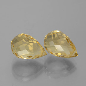 Gemas de citrino dorado medio natural de 8,83 ct, briolette, VVS-VS
