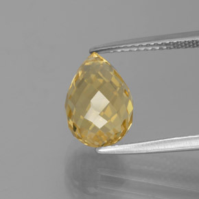 Citrino dorado natural de 3,68 ct, briolette, VVS