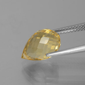 Citrino dorado natural de 3,68 ct, briolette, VVS