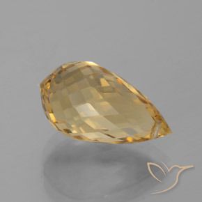 Citrino Dorado medio natural de 5.95 ct, Corte Briolette, VVS