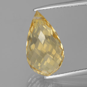 Citrino dorado natural de 7,02 ct, briolette, VVS