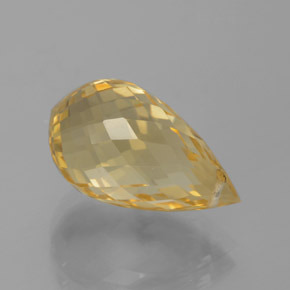 Citrino dorado natural de 7,02 ct, briolette, VVS