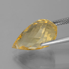 Citrino dorado natural de 7,02 ct, briolette, VVS