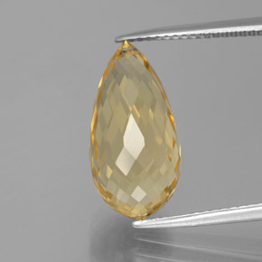 Citrino dorado natural de 7,48 ct, briolette, VVS-VS