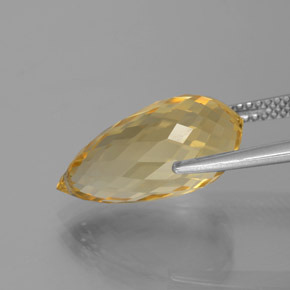 Citrino dorado natural de 7,48 ct, briolette, VVS-VS