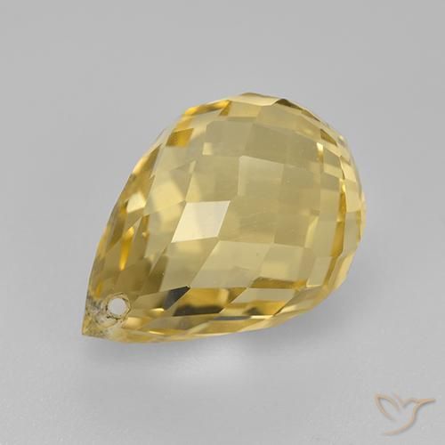 4.21ct Natural Oro Citrino, Corte Briolette, VVS-VS
