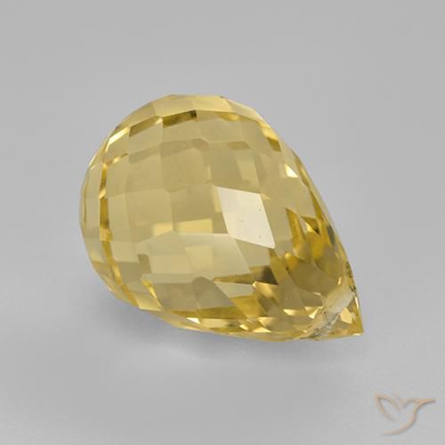 Citrino Oro natural de 4.21 ct, Corte Briolette, VVS-VS