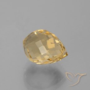 Citrino Dorado natural de 4.38 ct, Corte Briolette, VVS