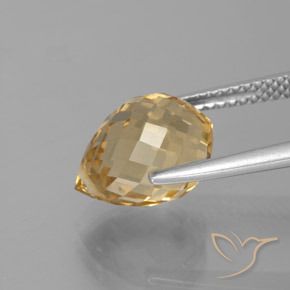 Citrino Dorado natural de 4.38 ct, Corte Briolette, VVS