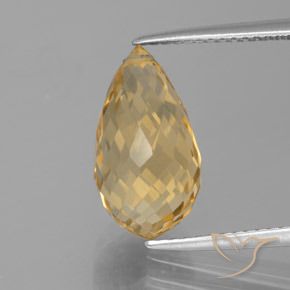 5.32ct Natural Dorado Citrino, Corte Briolette, VVS