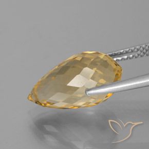 Citrino Dorado natural de 5.32 ct, Corte Briolette, VVS