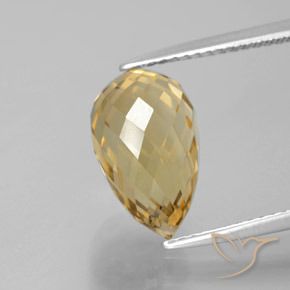4.83ct Natural Dorado medio Citrino, Corte Briolette, VVS-VS