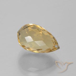 Citrino Dorado medio natural de 4.83 ct, Corte Briolette, VVS-VS