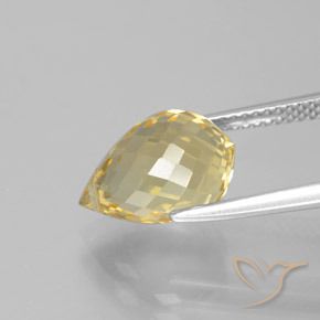Citrino Dorado natural de 4.73 ct, Corte Briolette, VVS