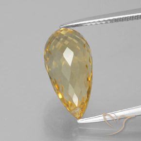 6.05ct Natural Oro Citrino, Corte Briolette, VVS-VS