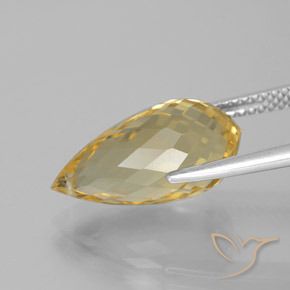 Citrino Oro natural de 6.05 ct, Corte Briolette, VVS-VS