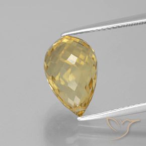 5.63ct Natural Dorado Citrino, Corte Briolette, VVS