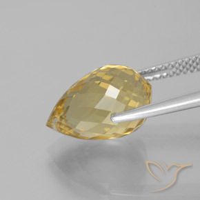 Citrino Dorado natural de 5.63 ct, Corte Briolette, VVS