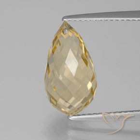 5.35ct Natural Oro Citrino, Corte Briolette, VS