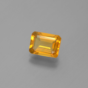 Citrino Dorado amarillo natural de 1.51 ct, corte esmeralda, VS
