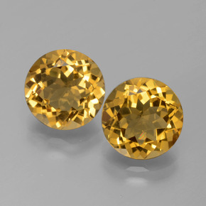 Gemas de citrino amarillo natural de  ct, corte redondo, VVS-VS