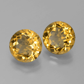 Gemas de citrino amarillo natural de  ct, corte redondo, VVS-VS