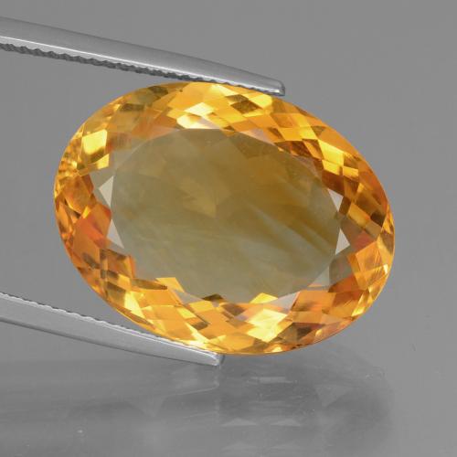Citrino dorado naranja oscuro natural de 16,50 ct, corte óvalo, VVS-VS