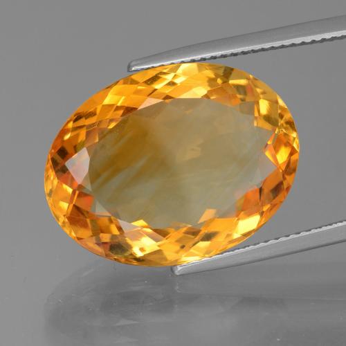 Citrino dorado naranja oscuro natural de 16,50 ct, corte óvalo, VVS-VS
