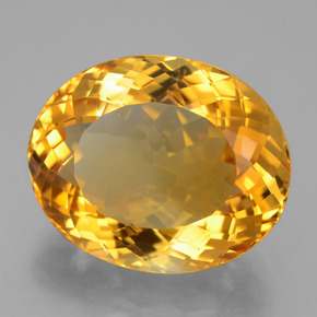 Citrino Dorado naranja intenso natural de 21.65 ct, Corte Óvalo, VVS-VS