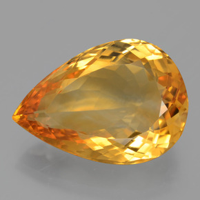 Citrino amarillo natural de 14,43 ct, en forma de pera, VVS